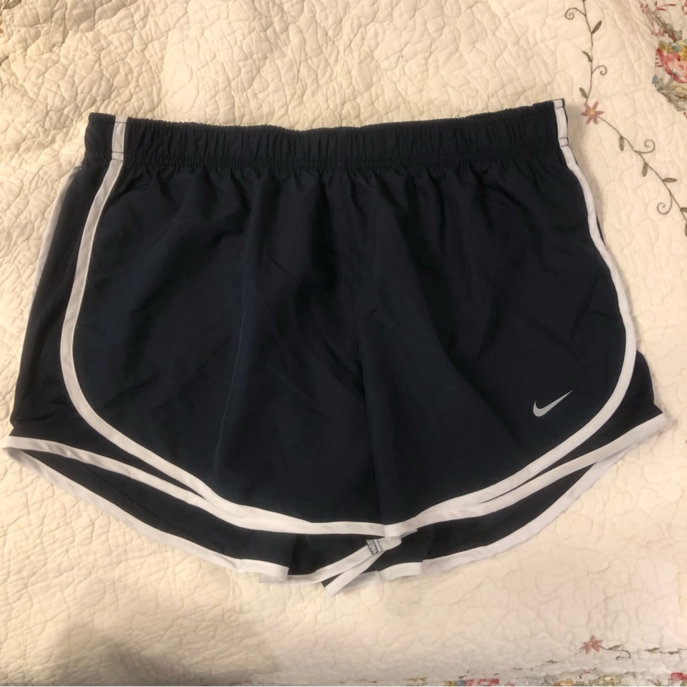 Nike Women's Black Athletic Shorts with White Piping
